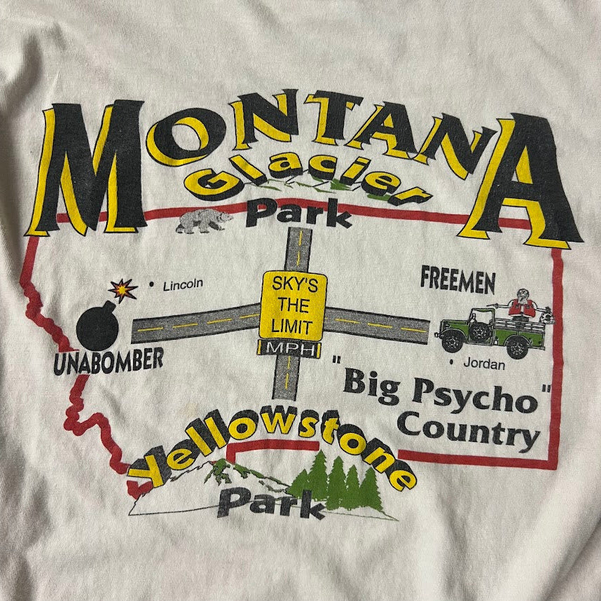 90s Montana Oneita Single Stitch Made in USA Vintage Graphic Tee L