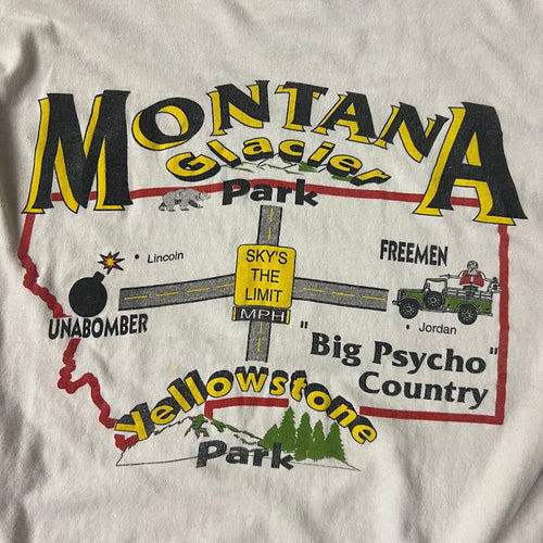 90s Montana Oneita Single Stitch Made in USA Vintage Graphic Tee L