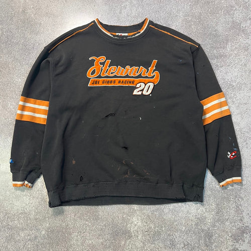 Vintage Thrashed Tony Stewart Joe Gibbs Racing Crewneck Sweatshirt XXL Chase Authentics
