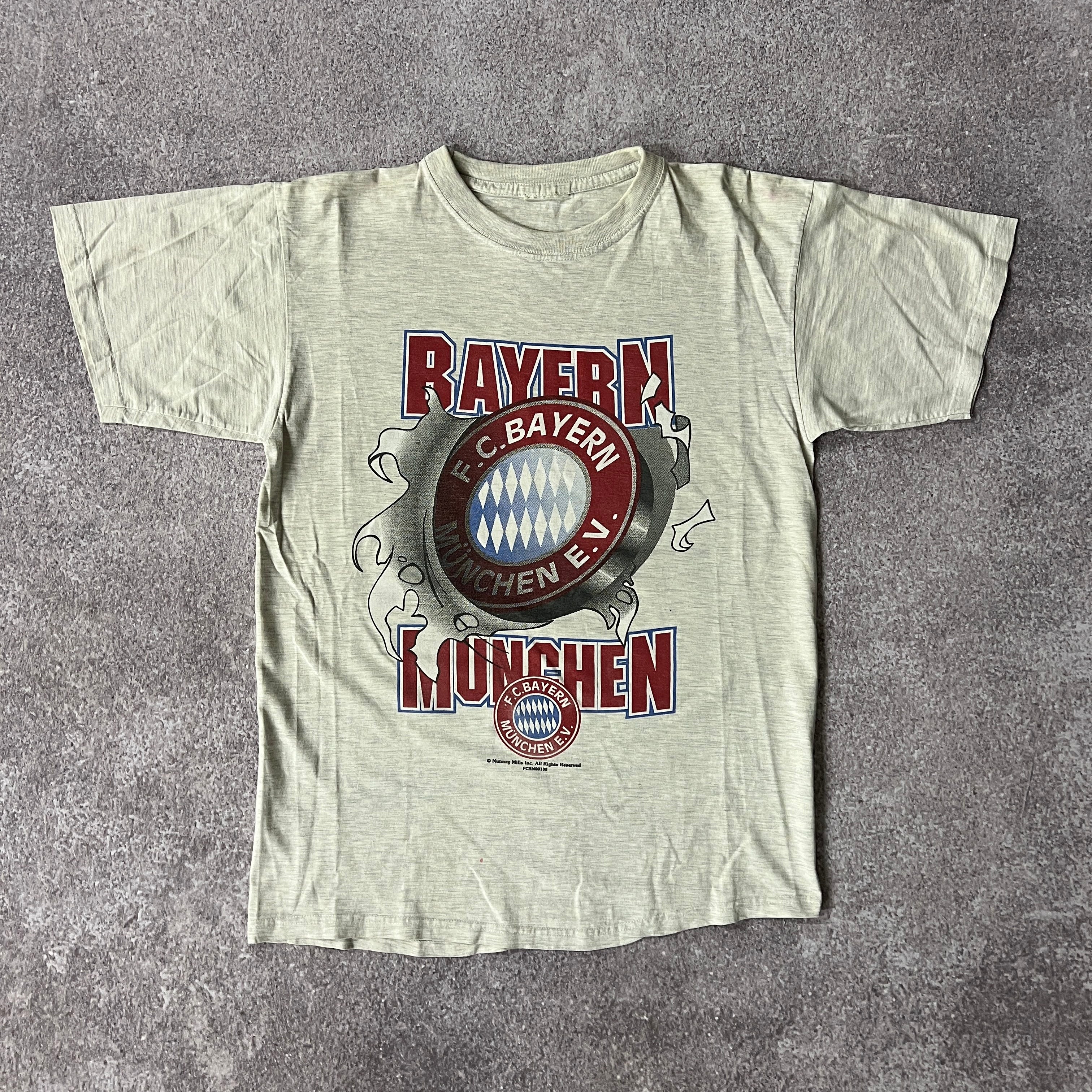 90s Nutmeg Mills Soccer Big Logo Tee M