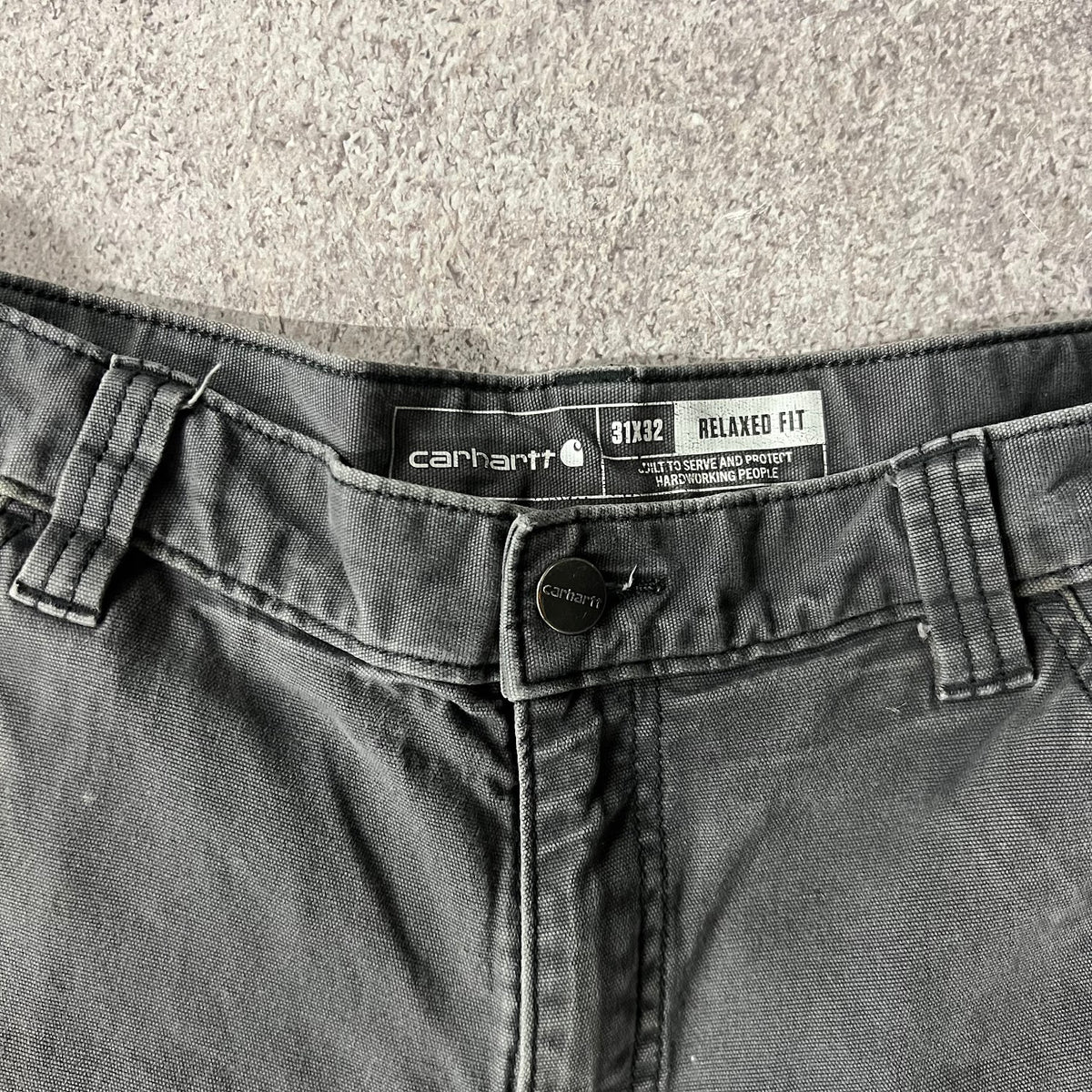 Modern Carhartt Workwear Faded Relaxed Gray Streetwear Pants 31x32