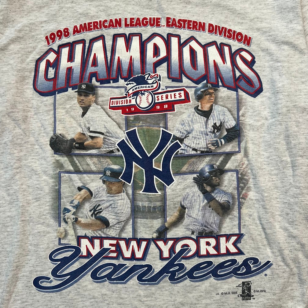 90s New York Yankees MLB Sport Attack Big Logo Double Stitch Vintage Tee L