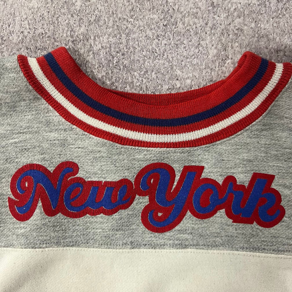 90s New York Giants NFL Champion Patchwork Embroidered Back Graphic Crewneck M