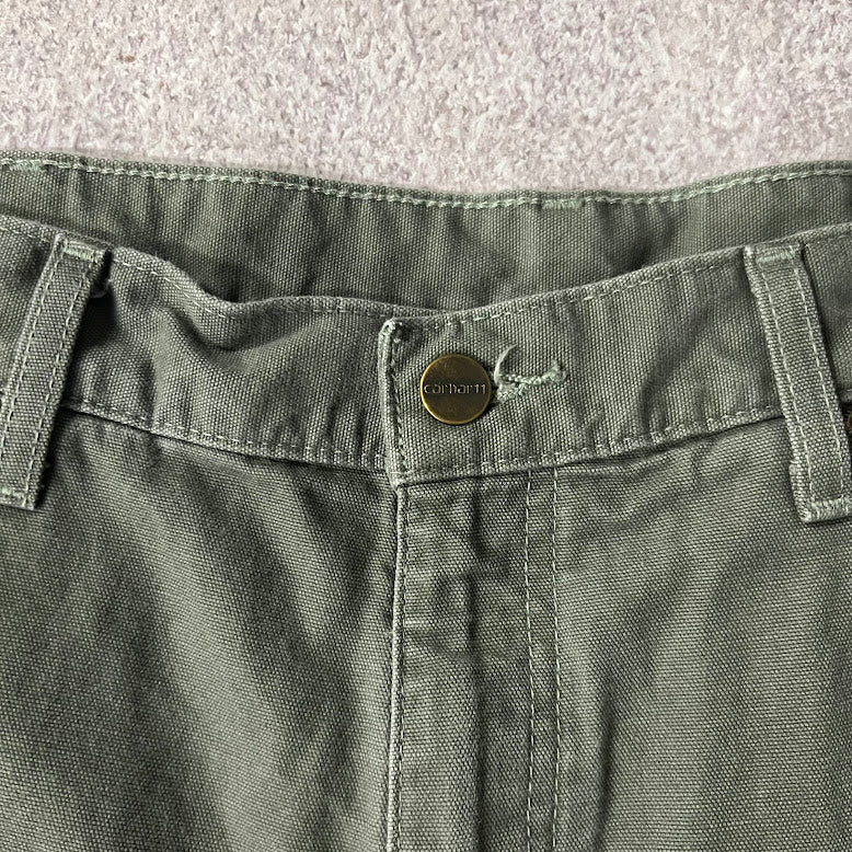 2010s Carhartt Workwear Faded Loose Green Vintage Pants 36x32