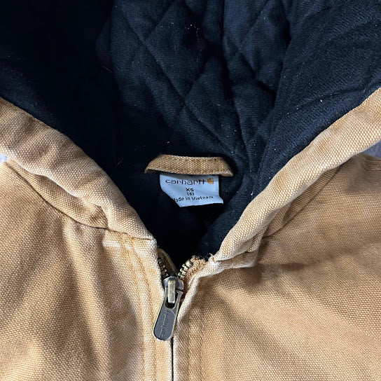 Modern Carhartt Kids Quilt Lined Workwear Outdoor Tan Jacket XS