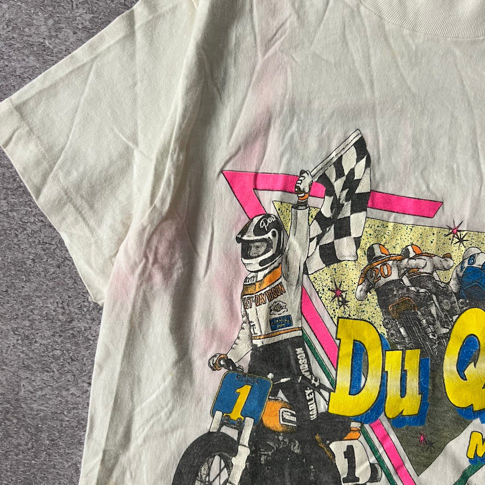 1990 Magic Mile at Du Quoin IL Motorsports Big Logo White Tee M