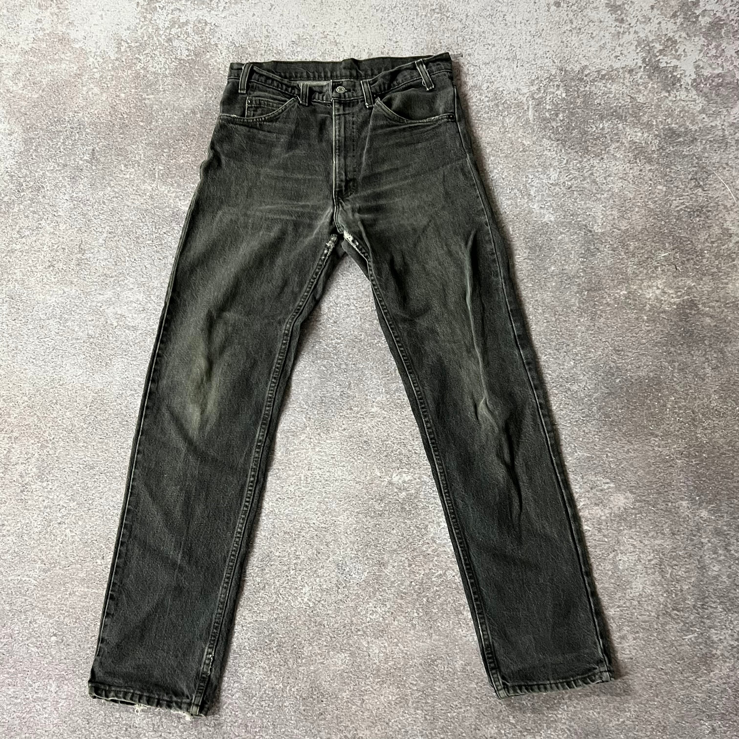 90s Levi's Orange Tab Black Distressed Jeans 34W x 34L