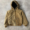 Y2K Carhartt Kids Quilt Lined Workwear Outdoor Tan Jacket M