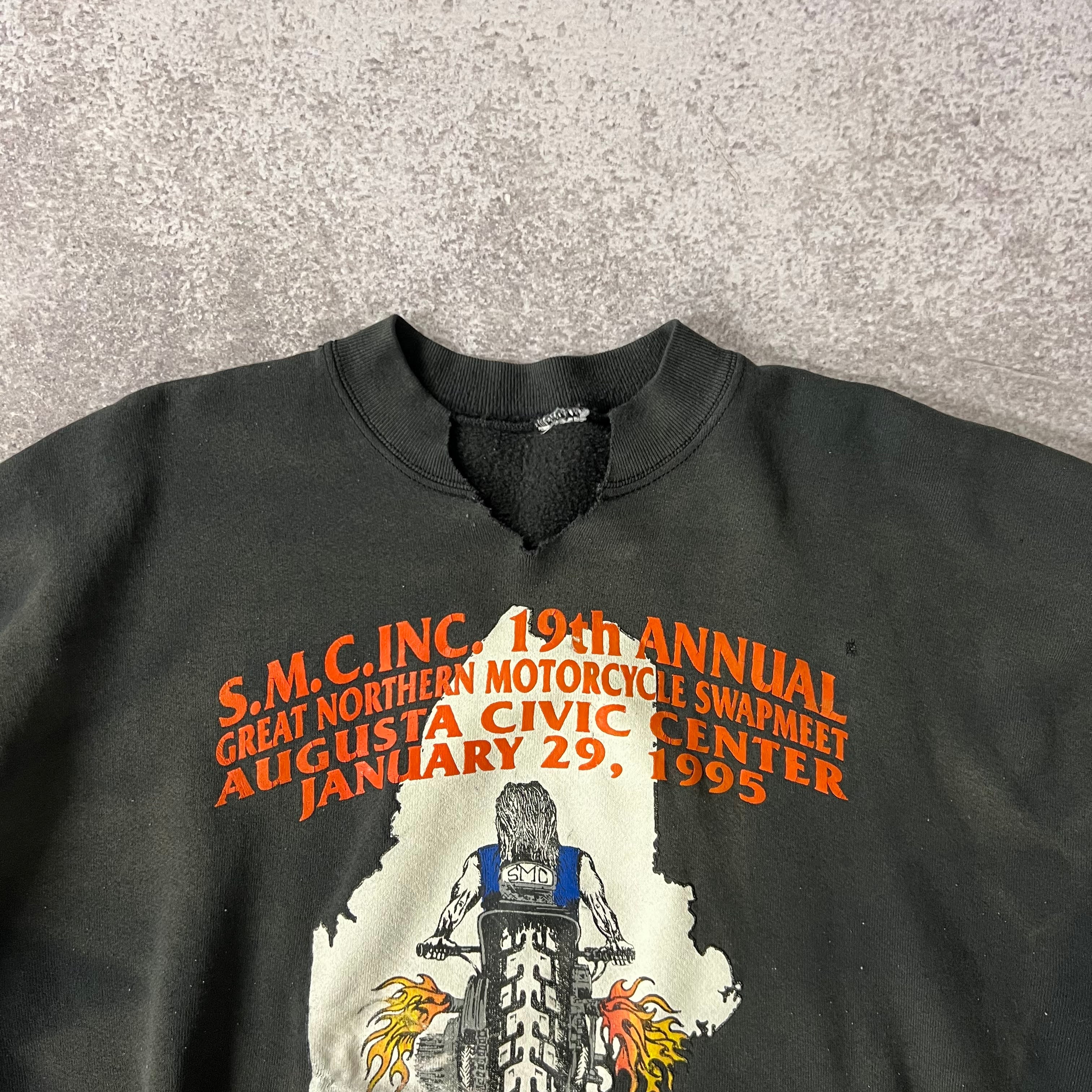 90s Augusta, Maine Worn In Crewneck M