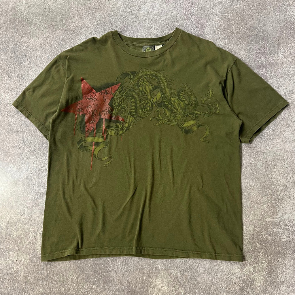 Y2K Silver Strand Graphic Faded Double Stitch Vintage Tee XL