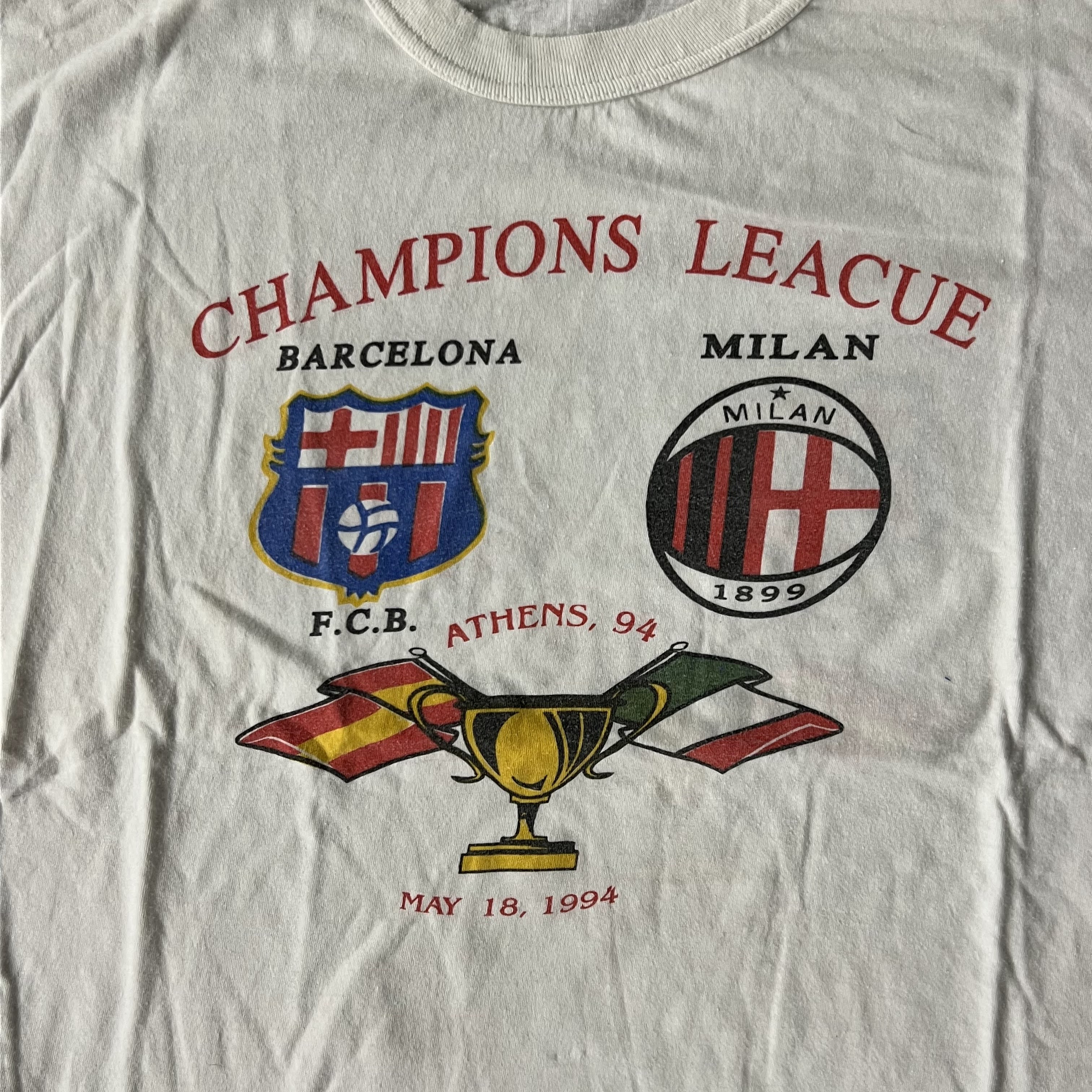 90s AC Milan, Barcelona Back Graphic Tee L