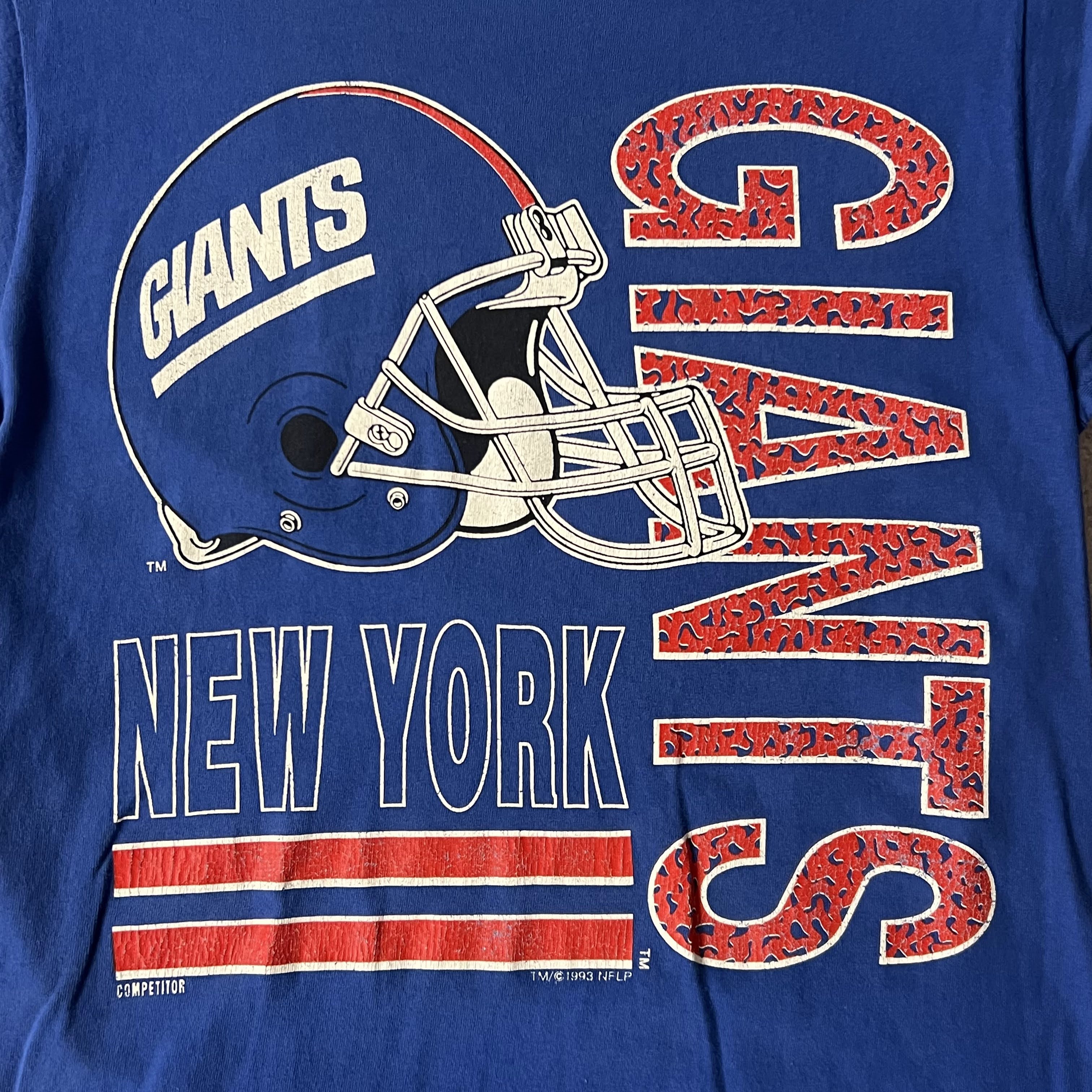 90s New York Giants Competitor Big Logo Single Stitch Tee L