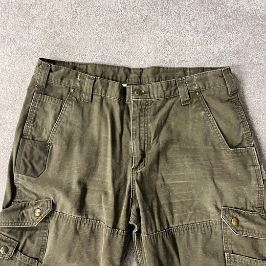 2010s Carhartt Workwear Distressed Relaxed Green Vintage Pants 38x30