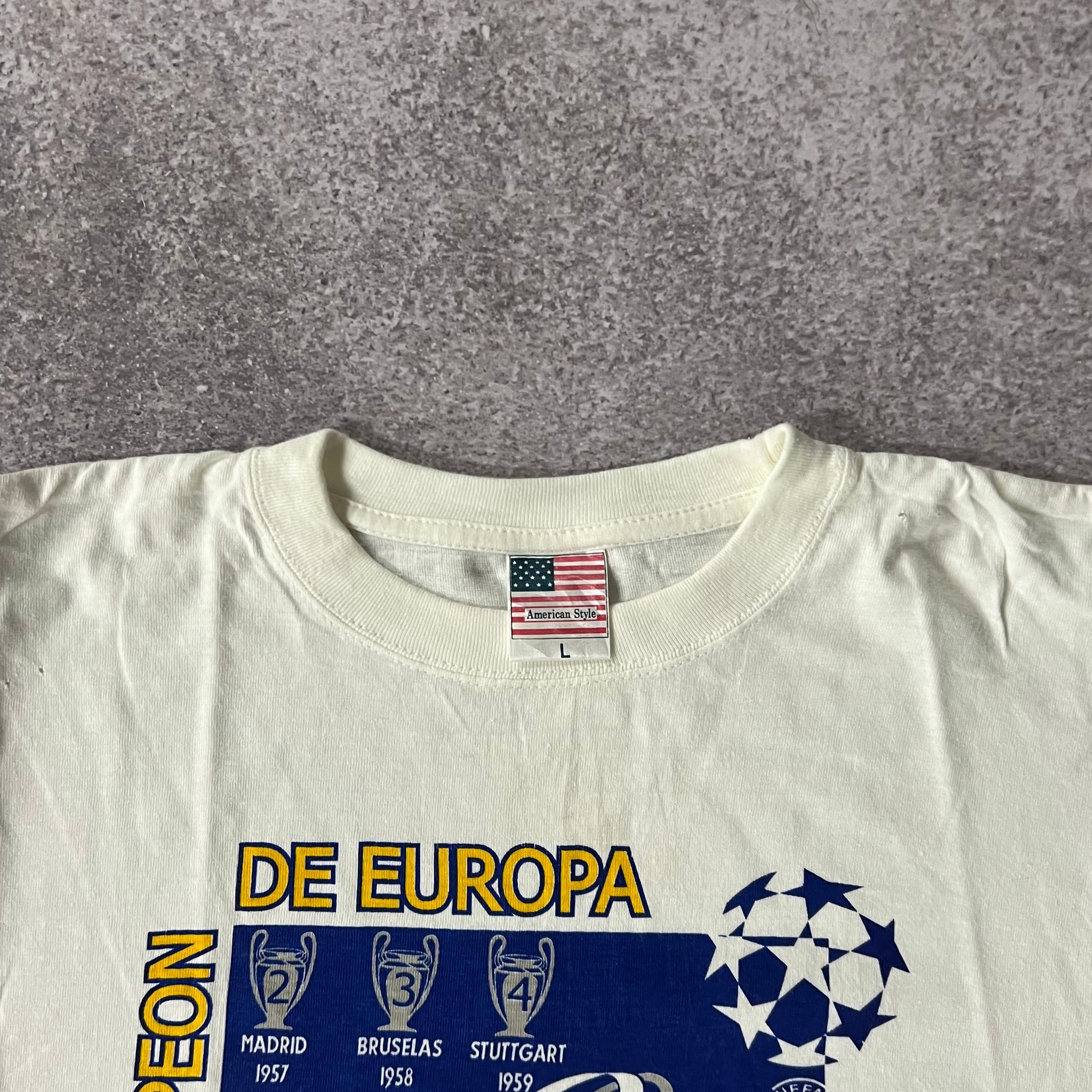 Y2K Real Madrid American Style Big Logo Tee L