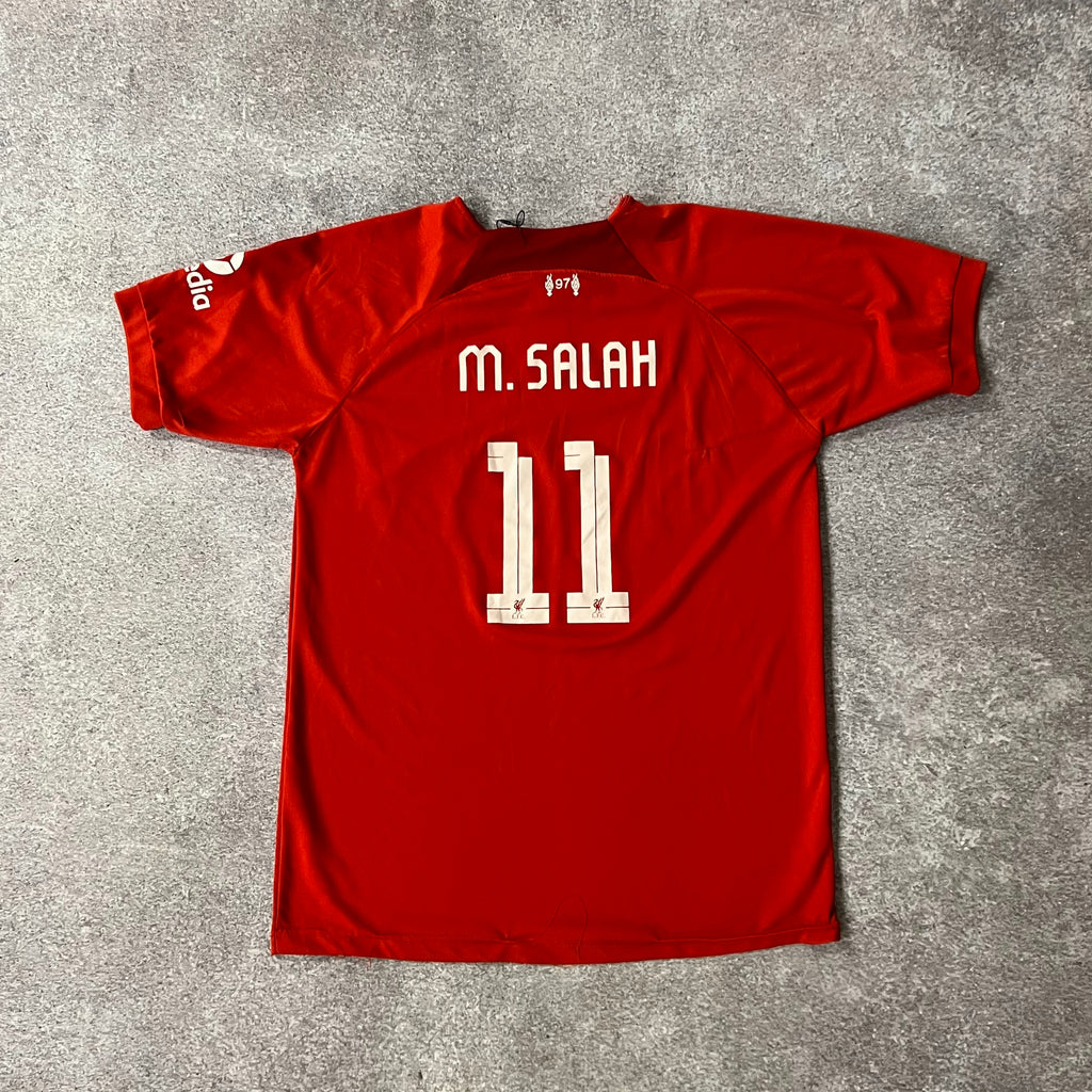 2020s Liverpool Mo Salah Nike Red Back Graphic Jersey L