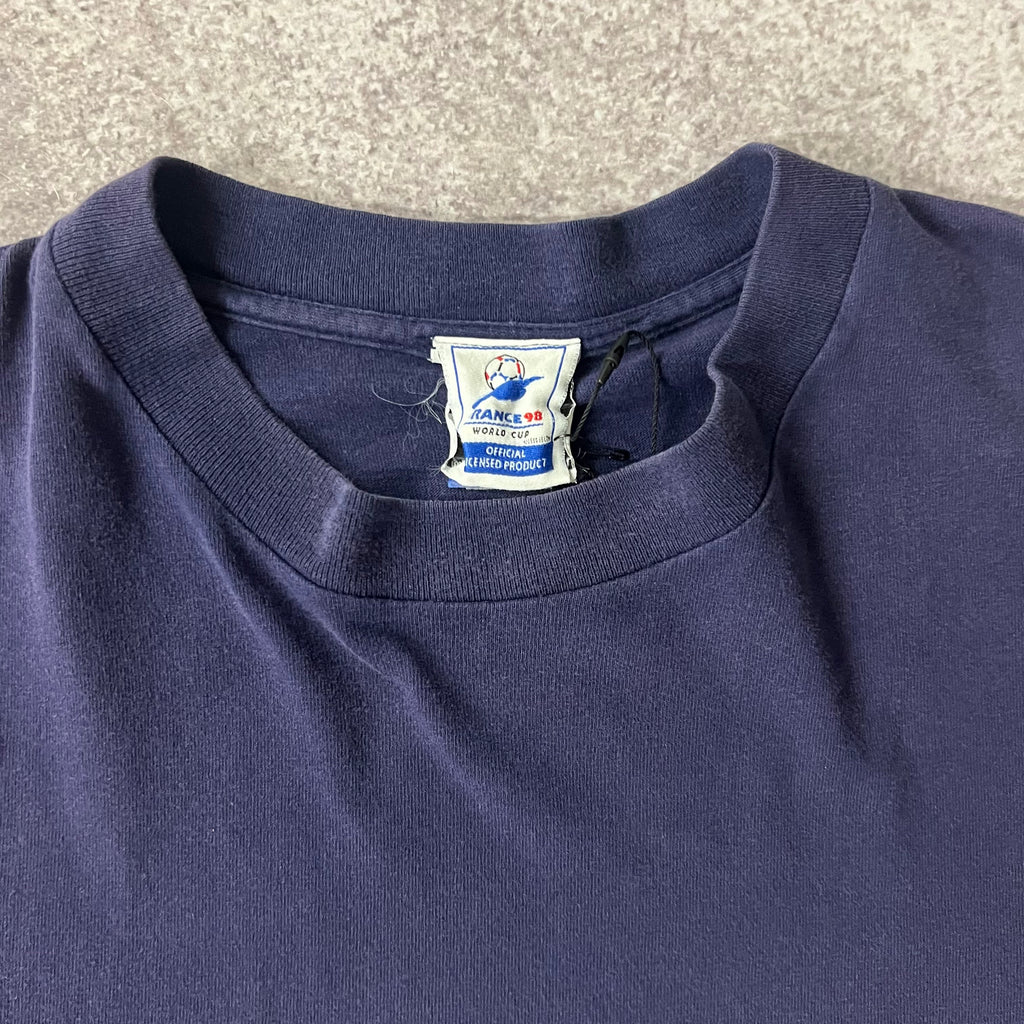 90s World Cup, France France98 Blue Sun Faded Tee XL