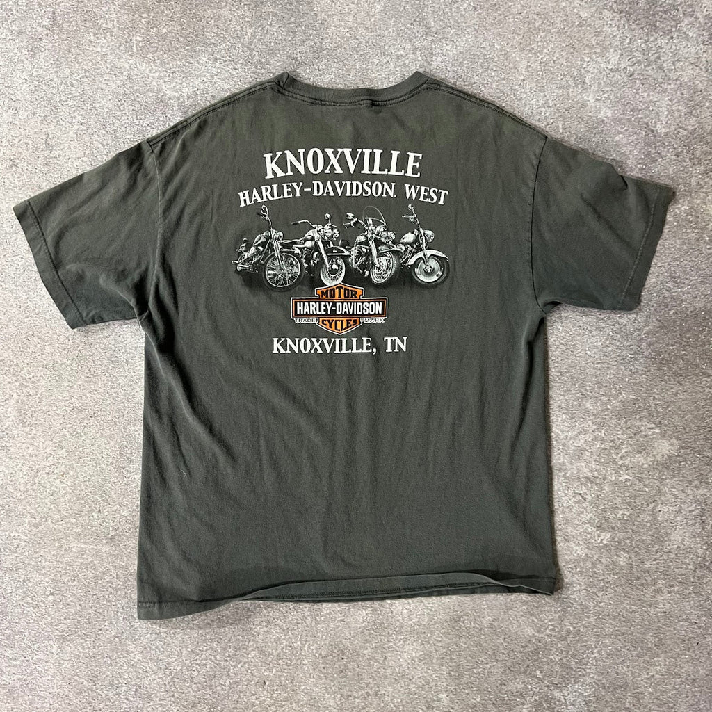 2010s Harley Davidson Knoxville Gray Worn In Tee XL