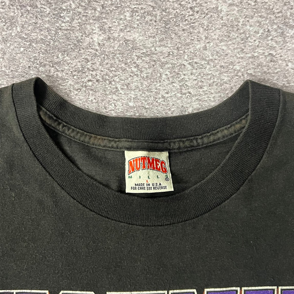 90s Phoenix Suns Nutmeg Mills Back Graphic Faded Tee L