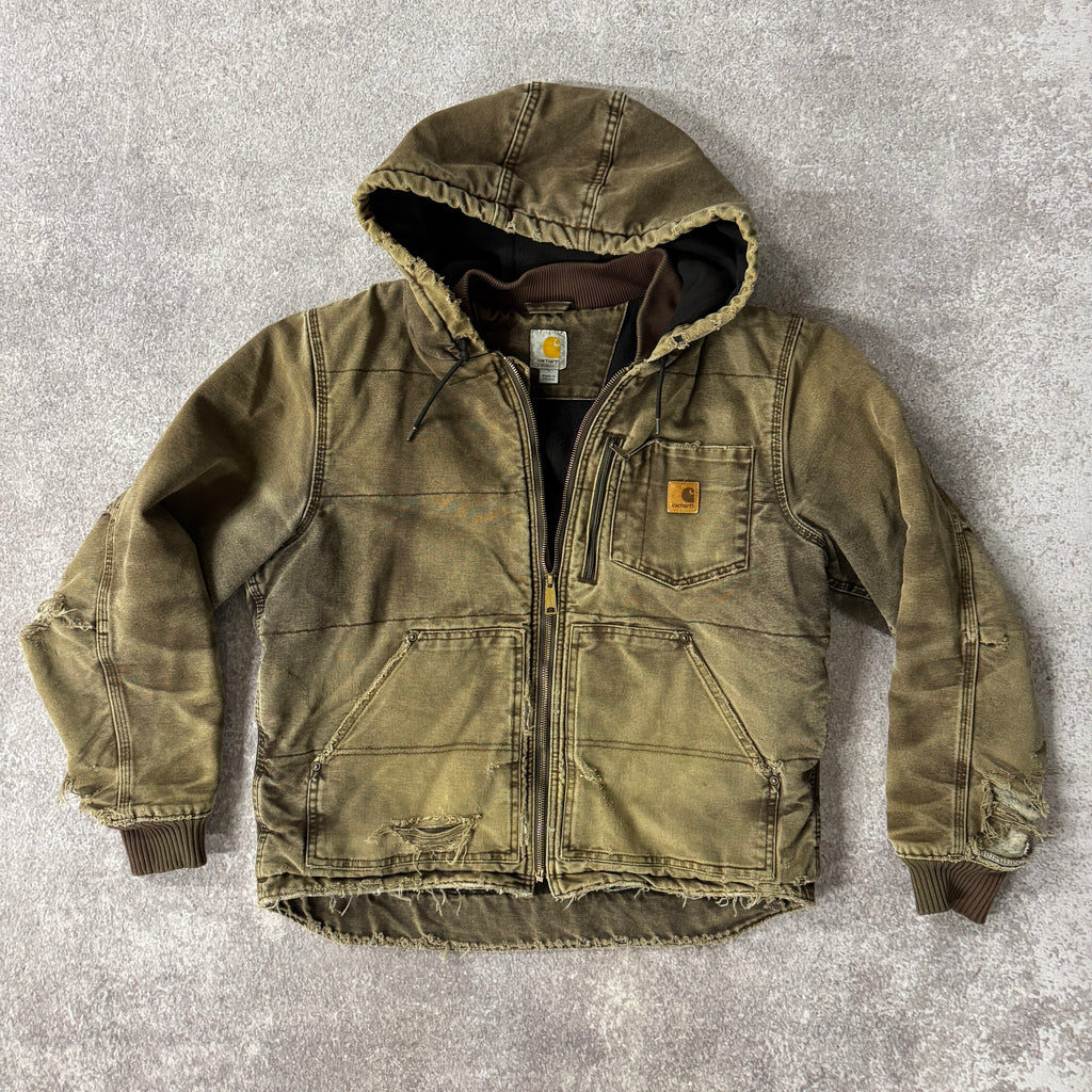2010s Carhartt Brown Heavyweight Hooded Jacket L