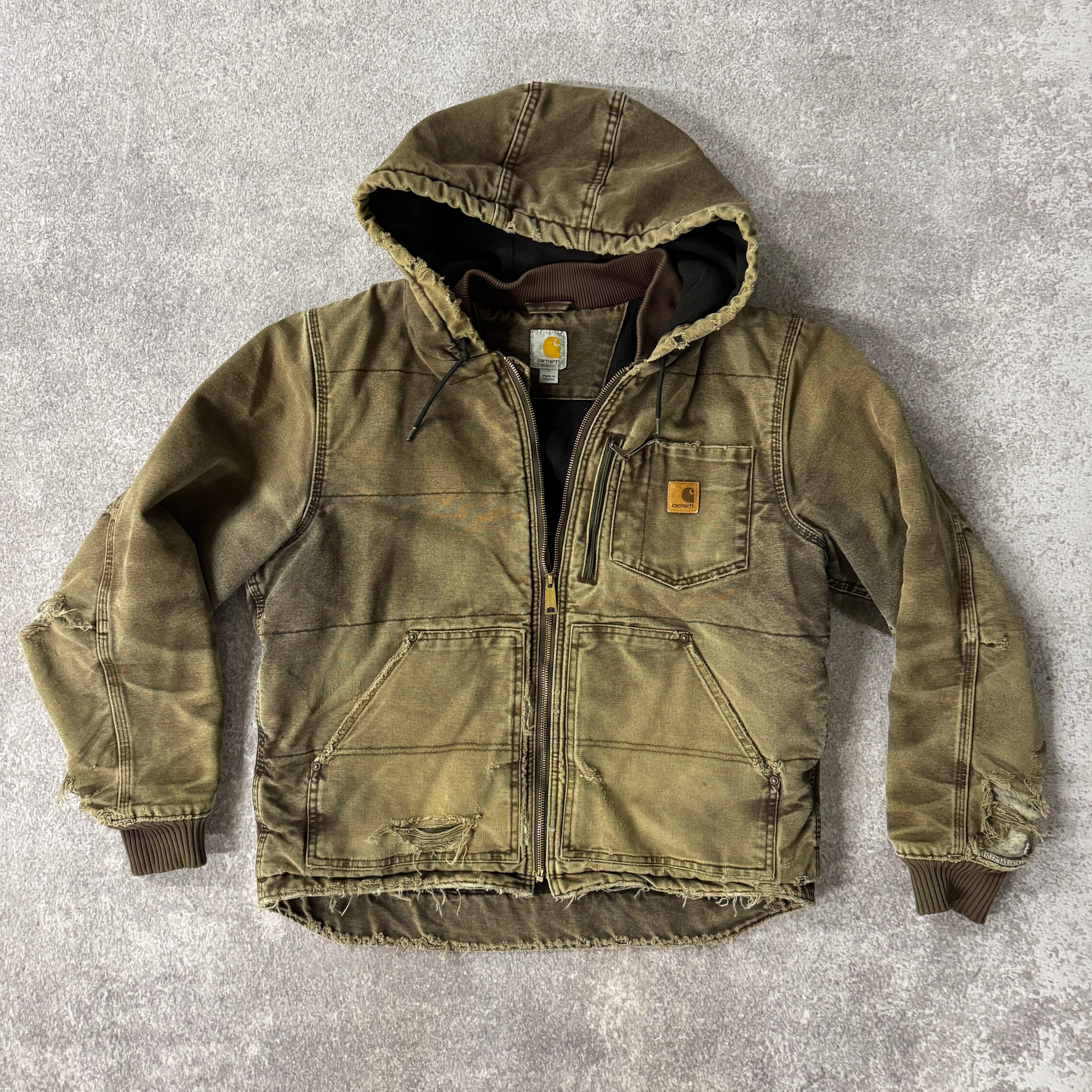2010s Carhartt Brown Heavyweight Hooded Jacket L