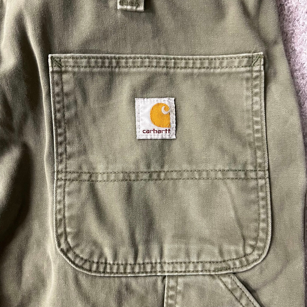 2010s Carhartt Workwear Faded Relaxed Green Vintage Pants 36x30