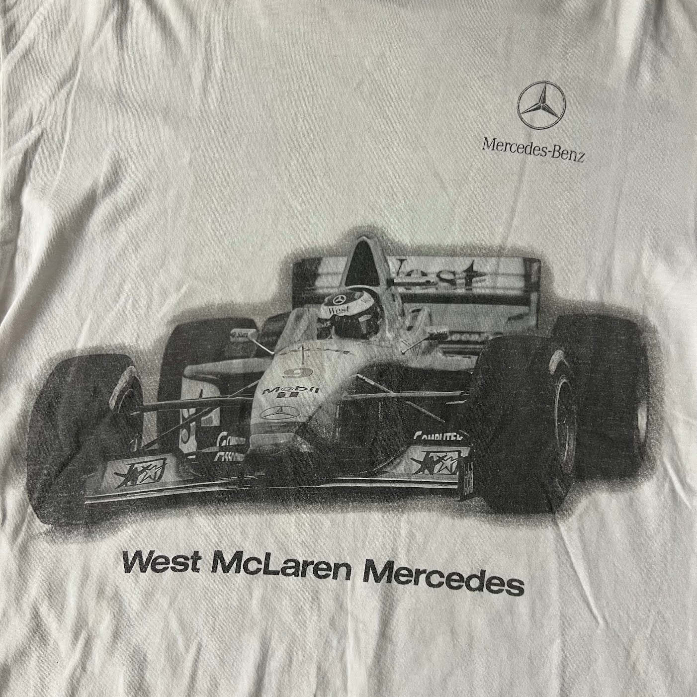 90s West McLaren Mercedes Faded Double Stitch Vintage Tee XL