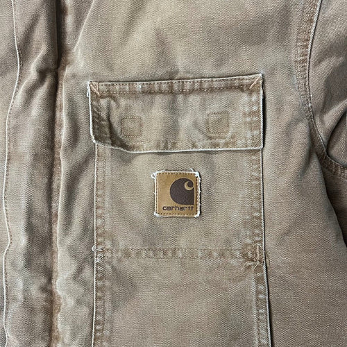 Y2K Carhartt Corduroy Collar Workwear Outdoor Vintage Tan Jacket L