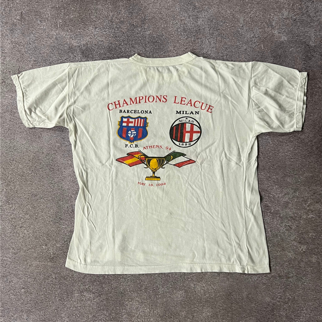90s AC Milan, Barcelona Back Graphic Tee L