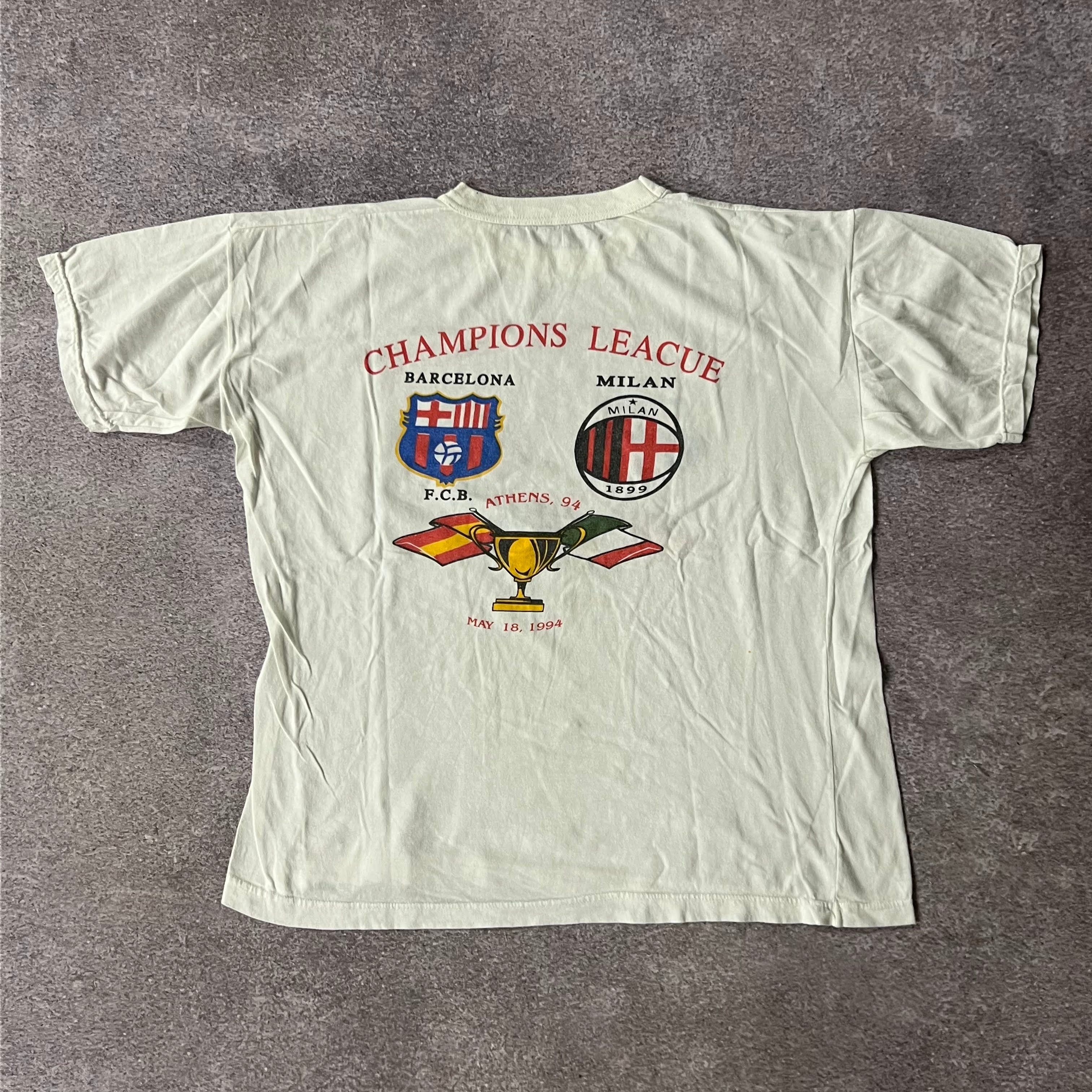 90s AC Milan, Barcelona Back Graphic Tee L