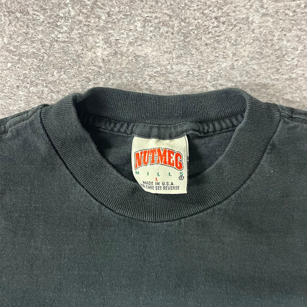 90s San Jose Sharks Nutmeg Mills Big Logo Single Stitch Tee L