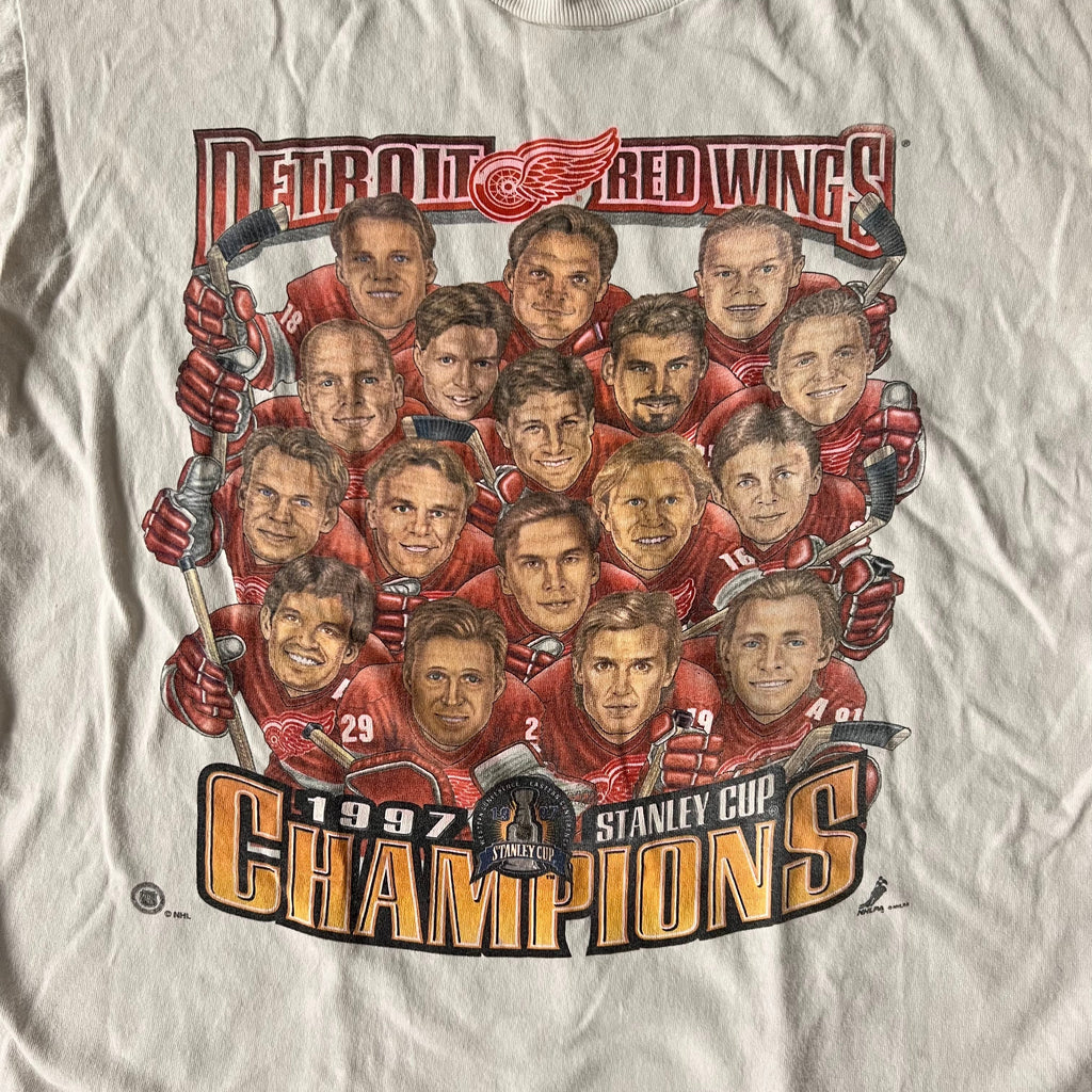 90s Detroit Red Wings Pro Player Big Logo Single Stitch Tee L