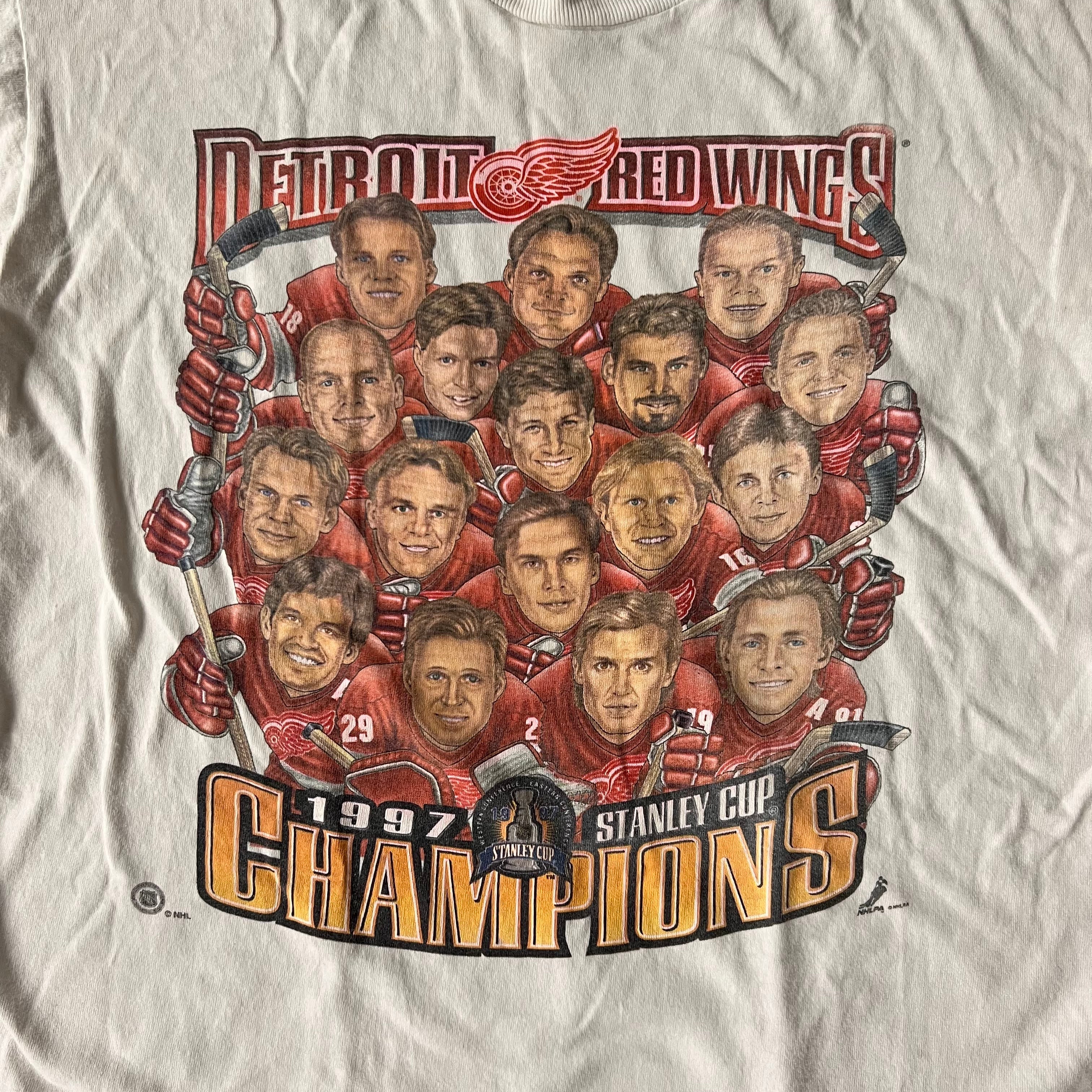 90s Detroit Red Wings Pro Player Big Logo Single Stitch Tee L