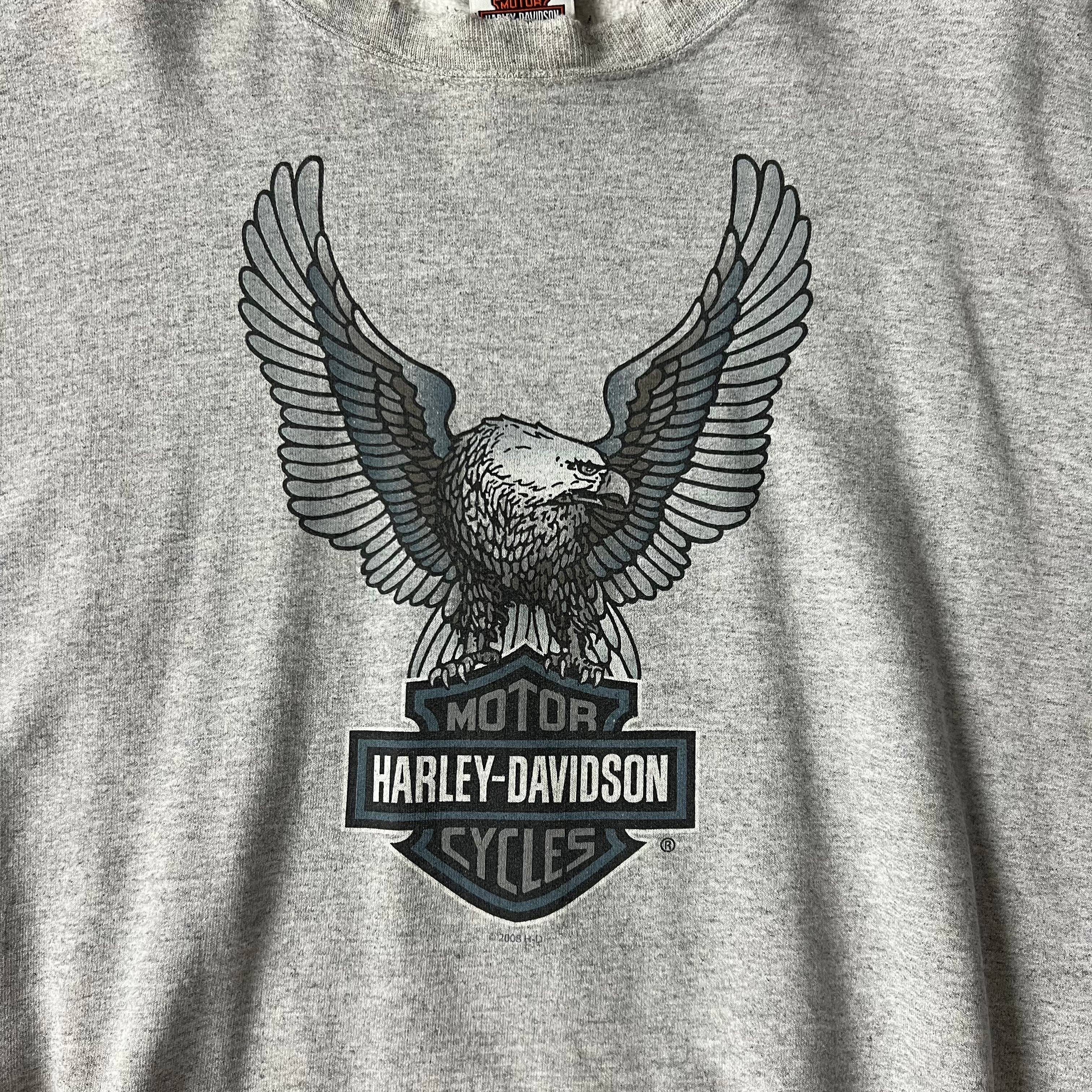 Y2K Harley Davidson Essex Junction, Vermont Gray Worn In Crewneck XXL