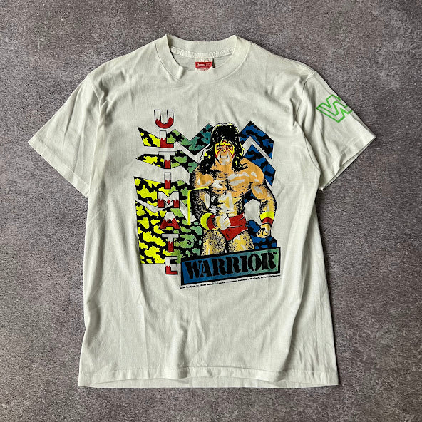 80s Ultimate Warrior WWF Big Logo Single Stitch Wrestling Tee M