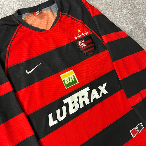 Y2K Nike CR Flamengo 2002-04 Lubrax Home Jersey L