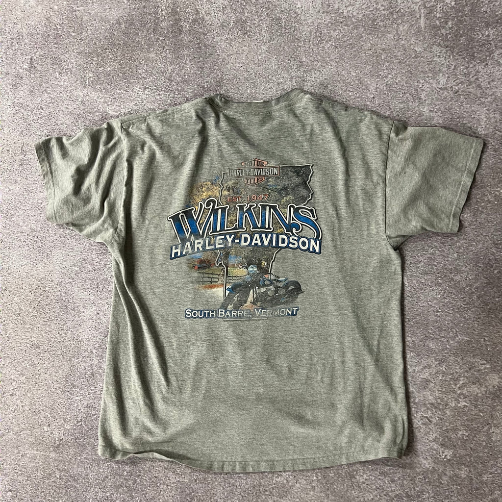 2010s Harley Davidson Gray Worn In Tee XL