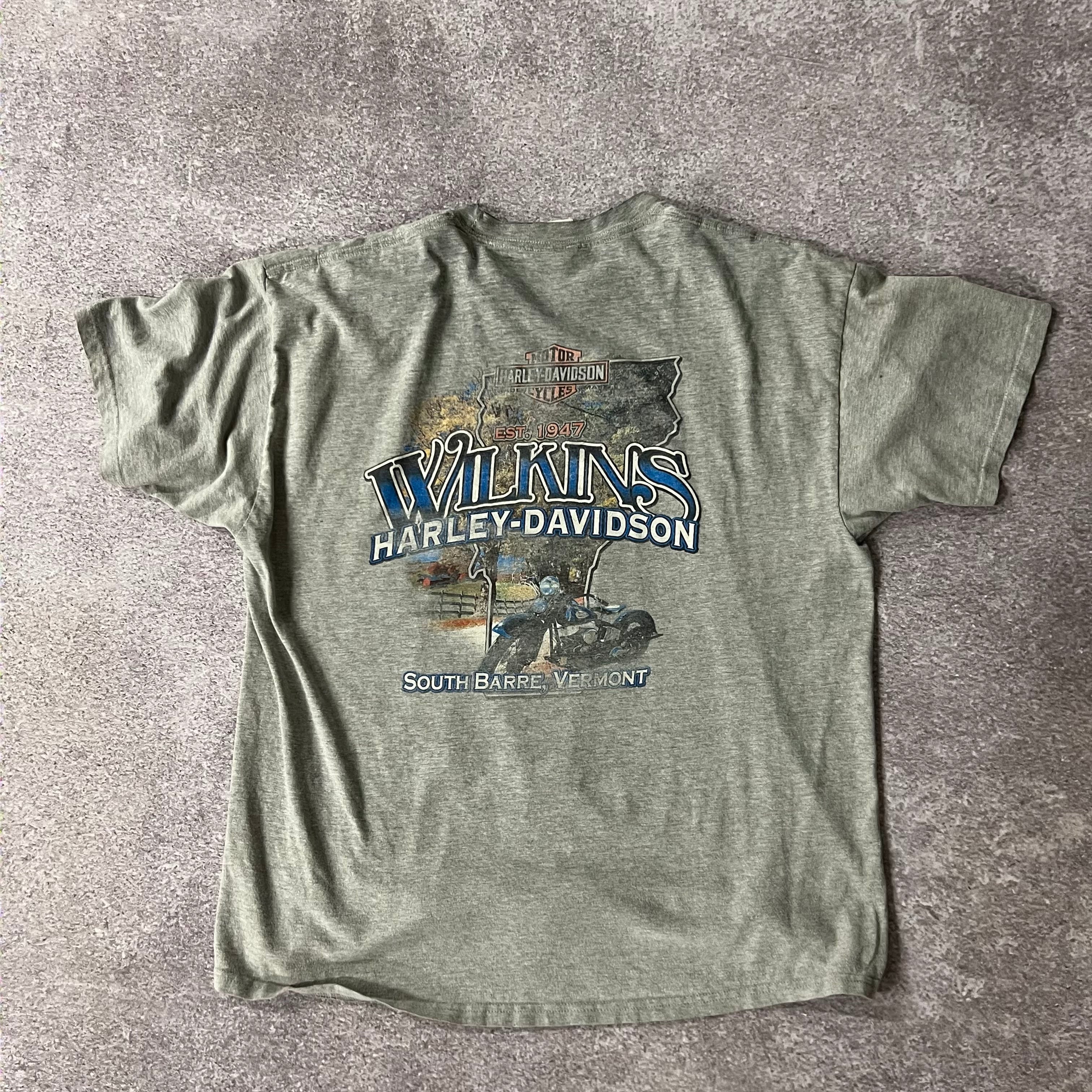 2010s Harley Davidson Gray Worn In Tee XL