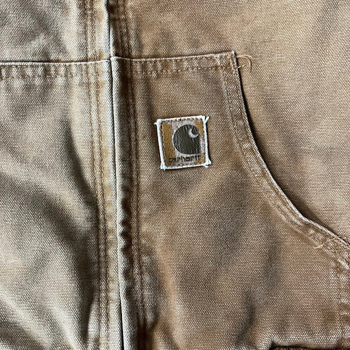 Y2K Carhartt Kids Quilt Lined Workwear Outdoor Tan Jacket M