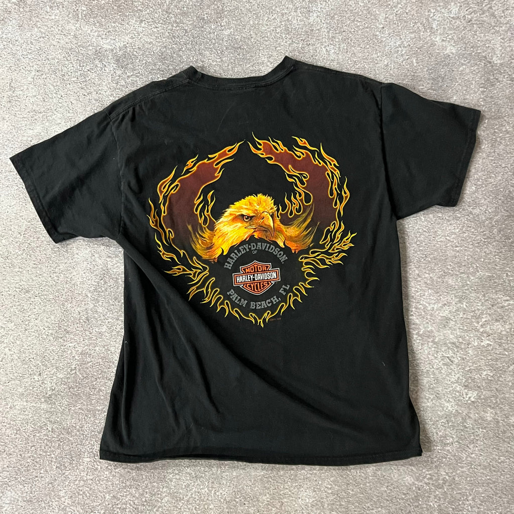 2010s Harley Davidson Palm Beach, Florida Worn In Tee L