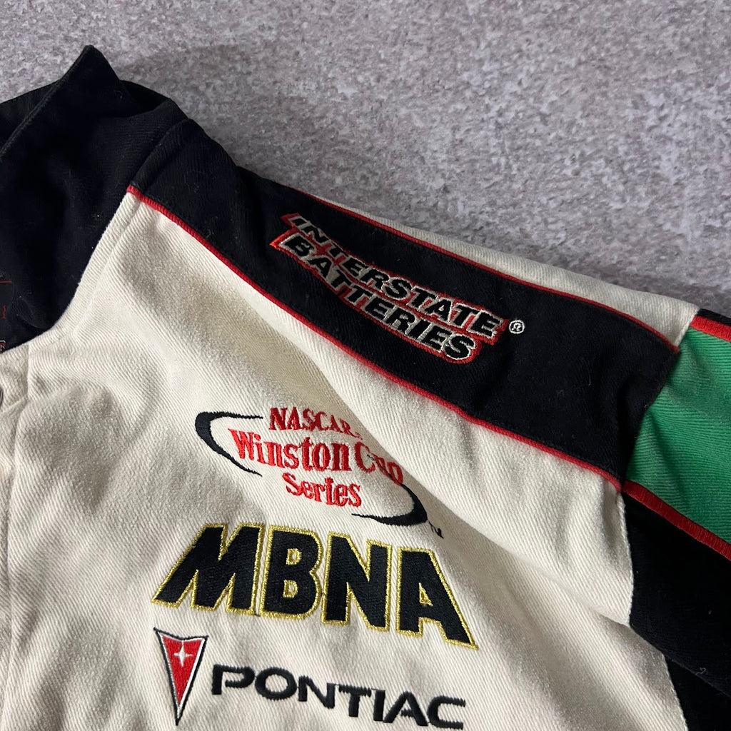 Y2K Bobby Labonte NASCAR JH Design Embroidered Puffer Jacket 2XL
