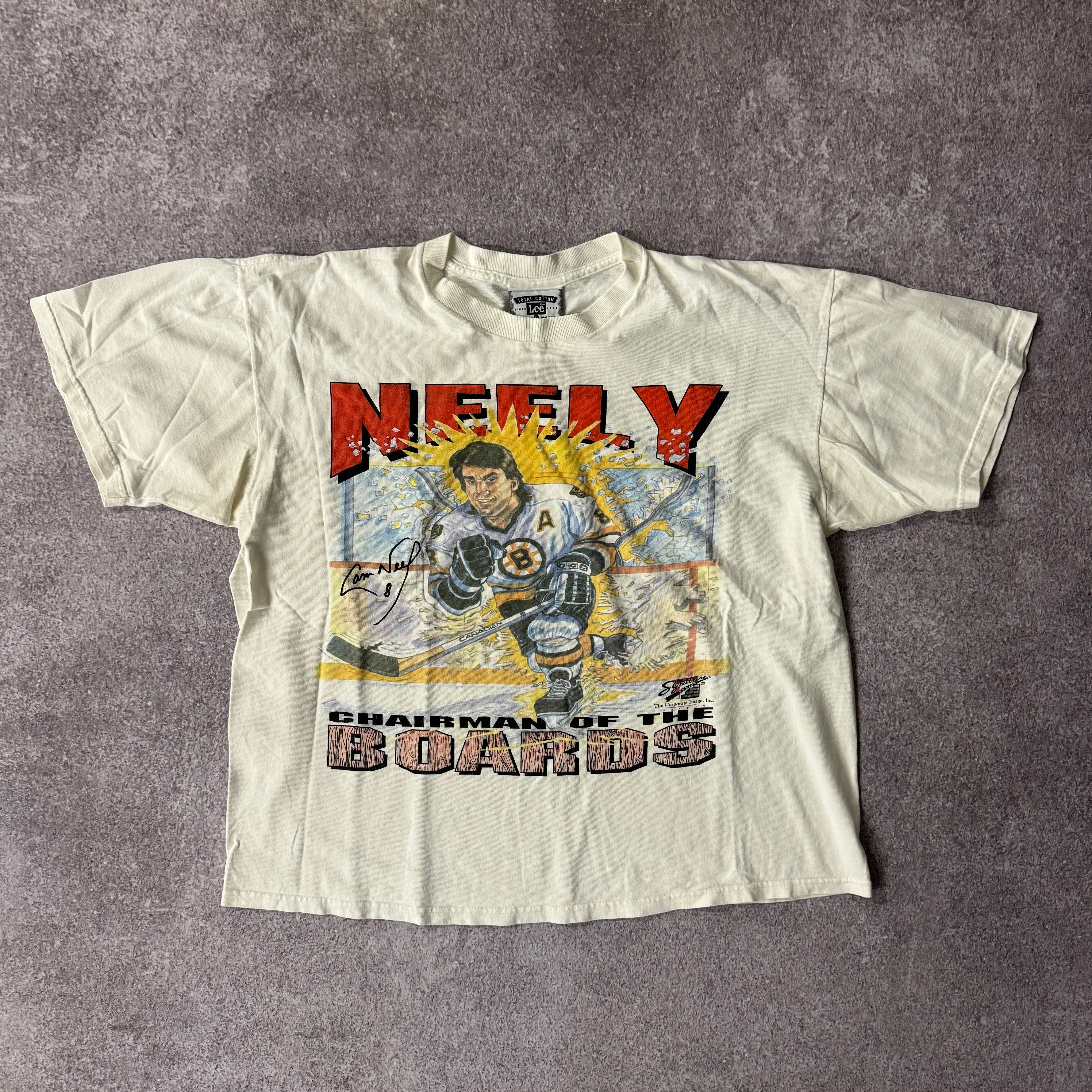90s Boston Bruins Lee Sport Big Logo Tee XL