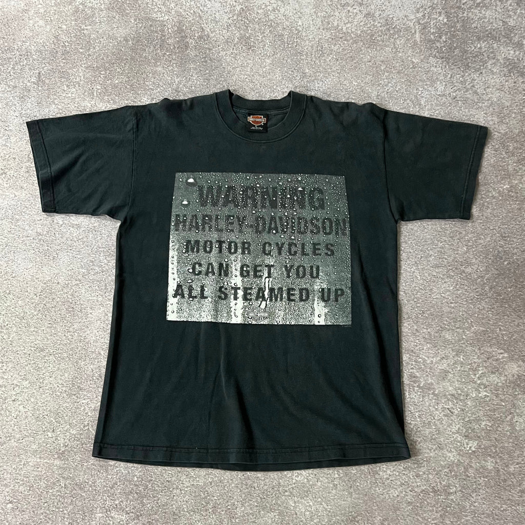 90s Harley Davidson Sun Faded Worn In Big Logo Tee L