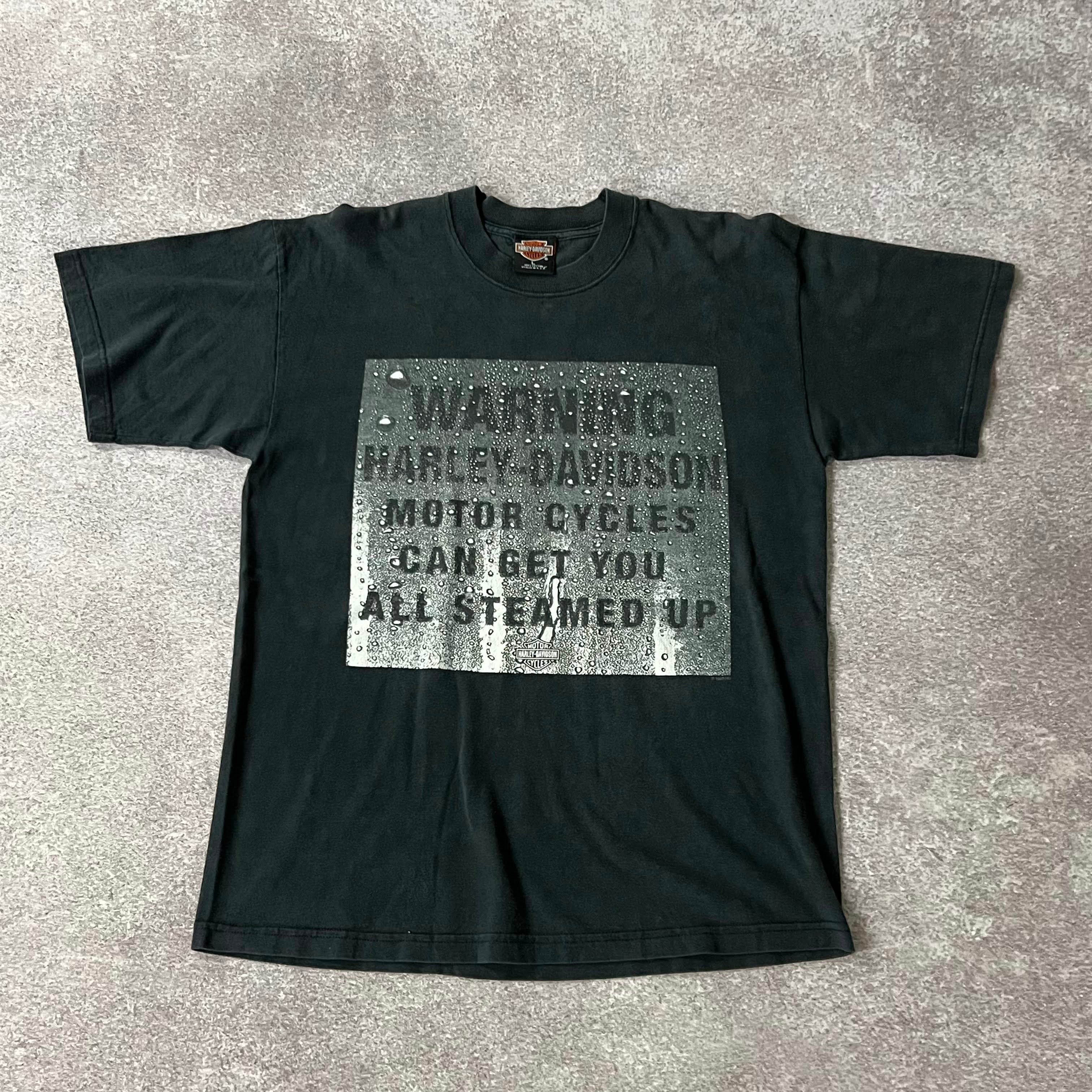 90s Harley Davidson Sun Faded Worn In Big Logo Tee L