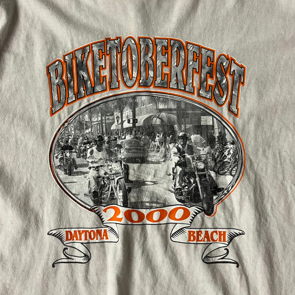 Y2K Calvin Klein Daytona Beach White Worn In Tee L
