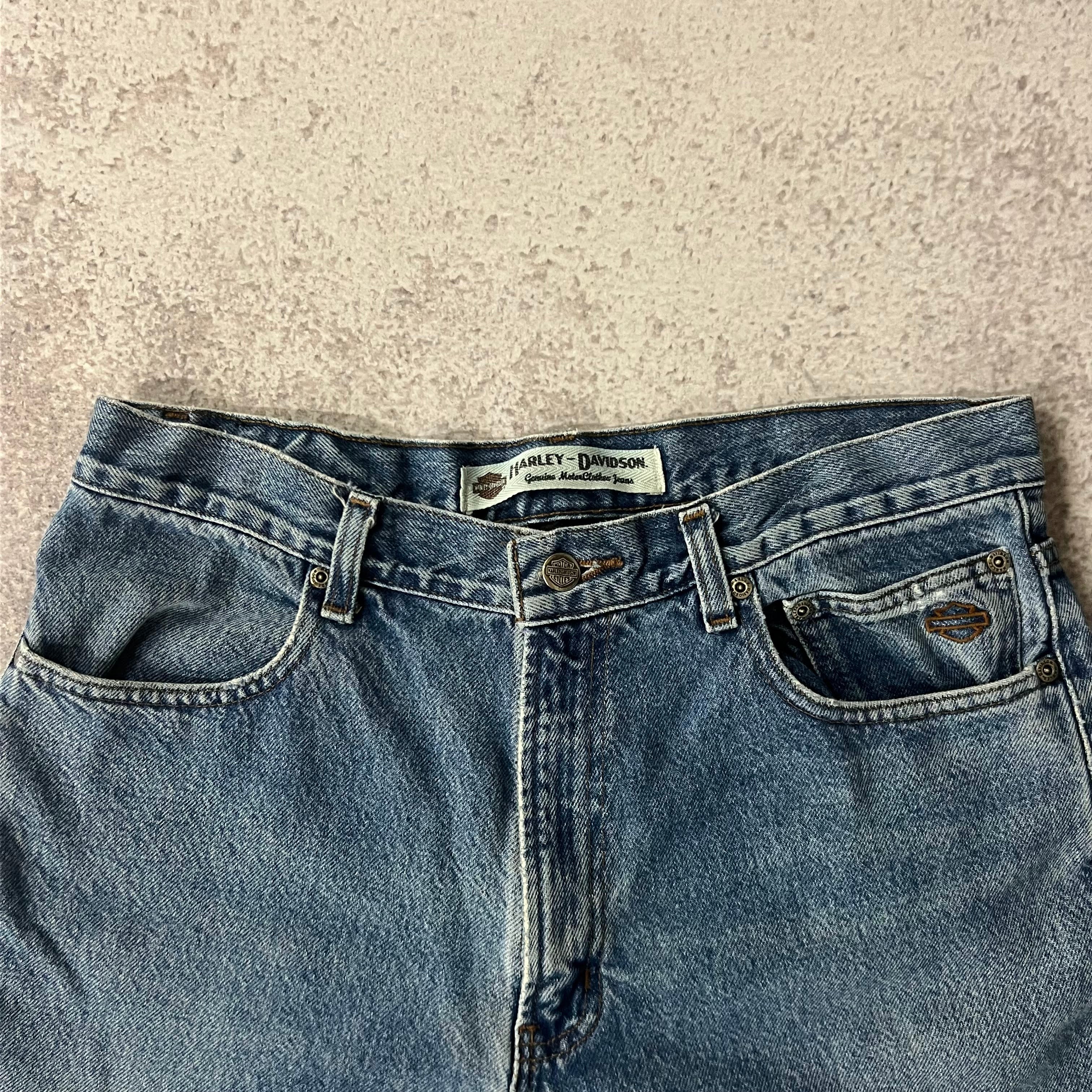 2010s Harley Davidson Blue Jeans 33W x 32L