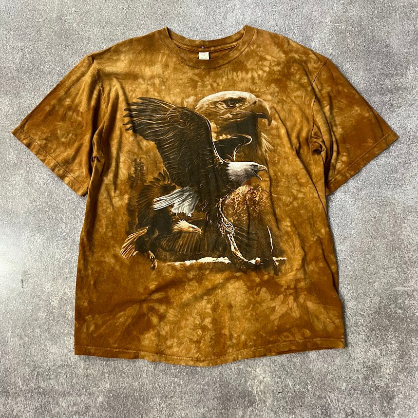 90s Tie Dye Western Big Logo Double Stitch Vintage Streetwear Tee XXL