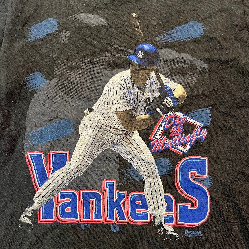 90s New York Yankees MLB Big Logo Faded Single Stitch Vintage Tee M