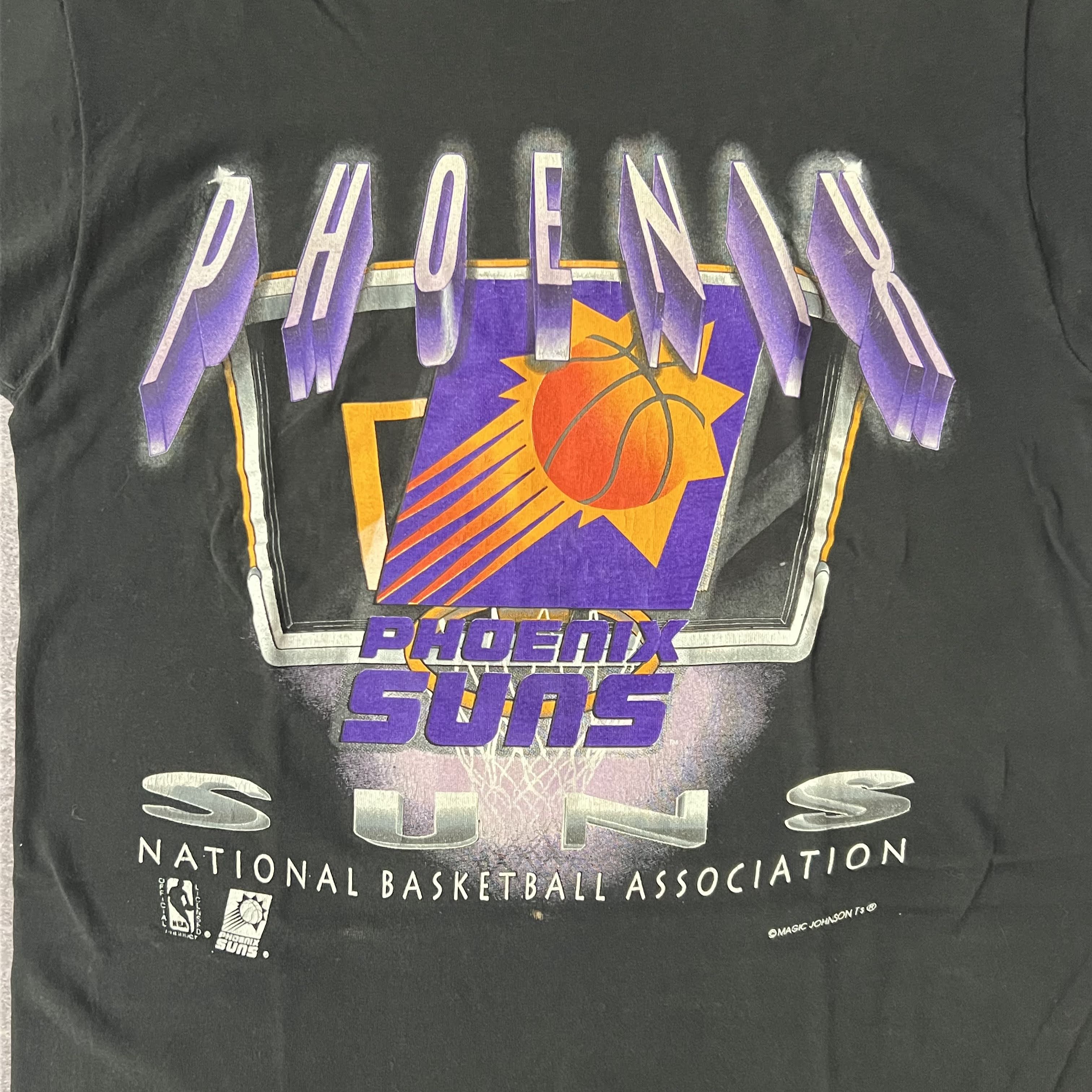 90s Phoenix Suns Magic Johnson T's Big Logo Single Stitch Tee L