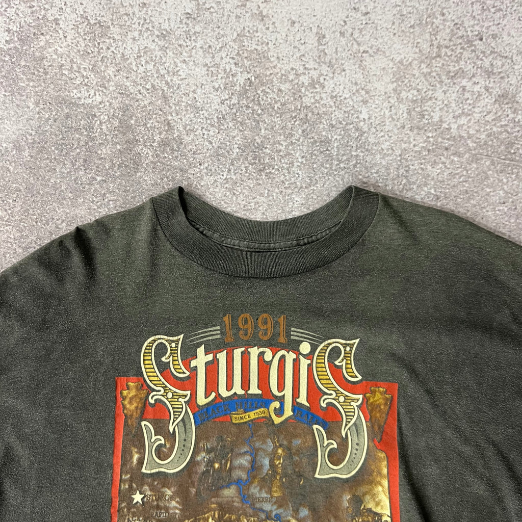 90s South Dakota Gray Worn In Tee L