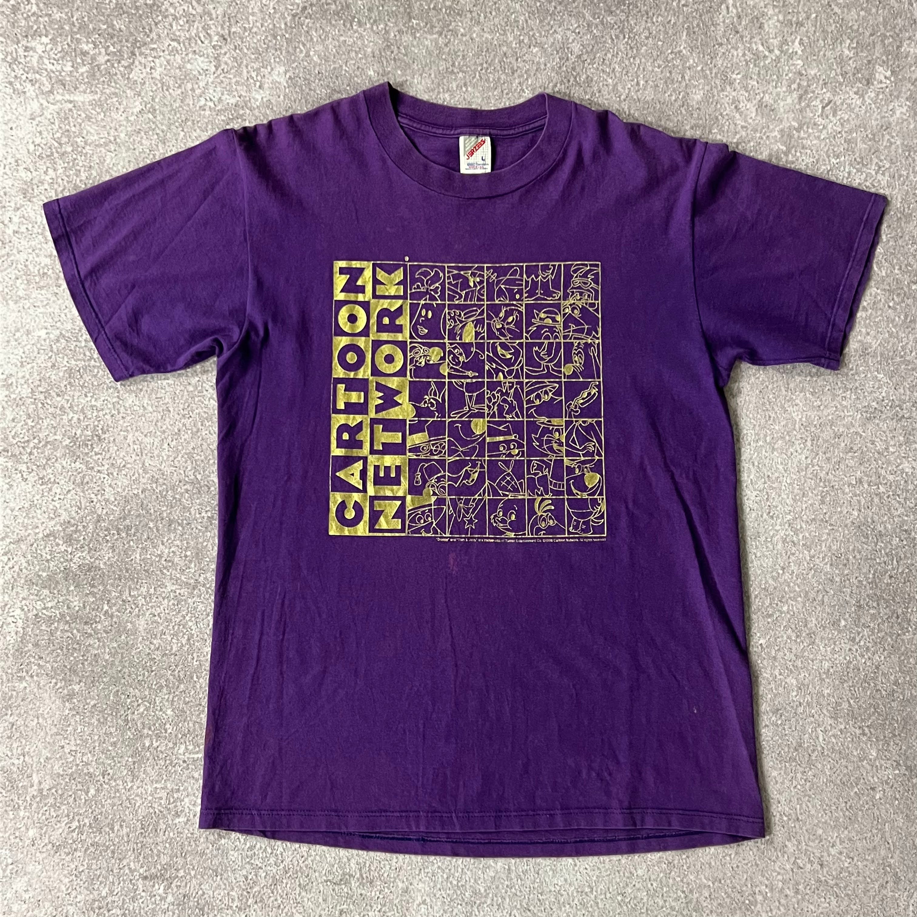 90s Jerzees Purple Big Logo Graphic Tee L